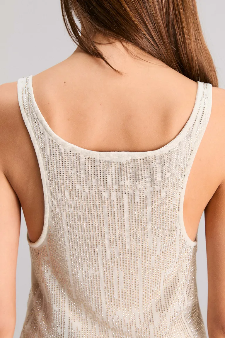 Musculosa de tul con diseño de lluvia de brillos de Kosiuko en Tops para argentina
