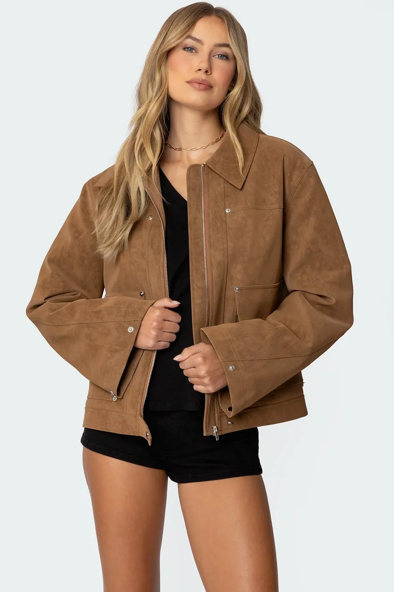 Campera annabelle gamuza sintética oversized de Edikted en Chaquetas para argentina