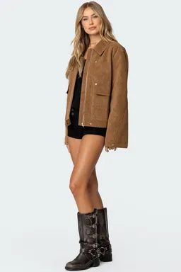 Campera annabelle gamuza sintética oversized de Edikted en Chaquetas para argentina