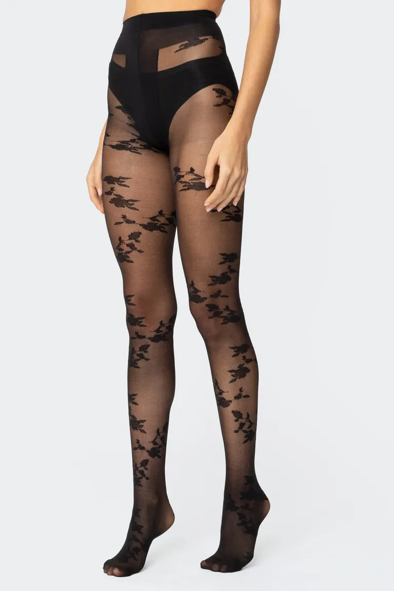 Medias panty florales de Edikted en Ropa Interior y Medias para argentina