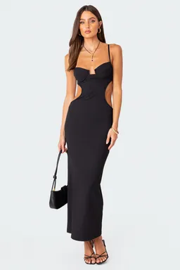 Maxi vestido cut out canalé de Edikted en Vestidos para argentina