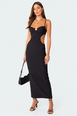 Maxi vestido cut out canalé de Edikted en Vestidos para argentina
