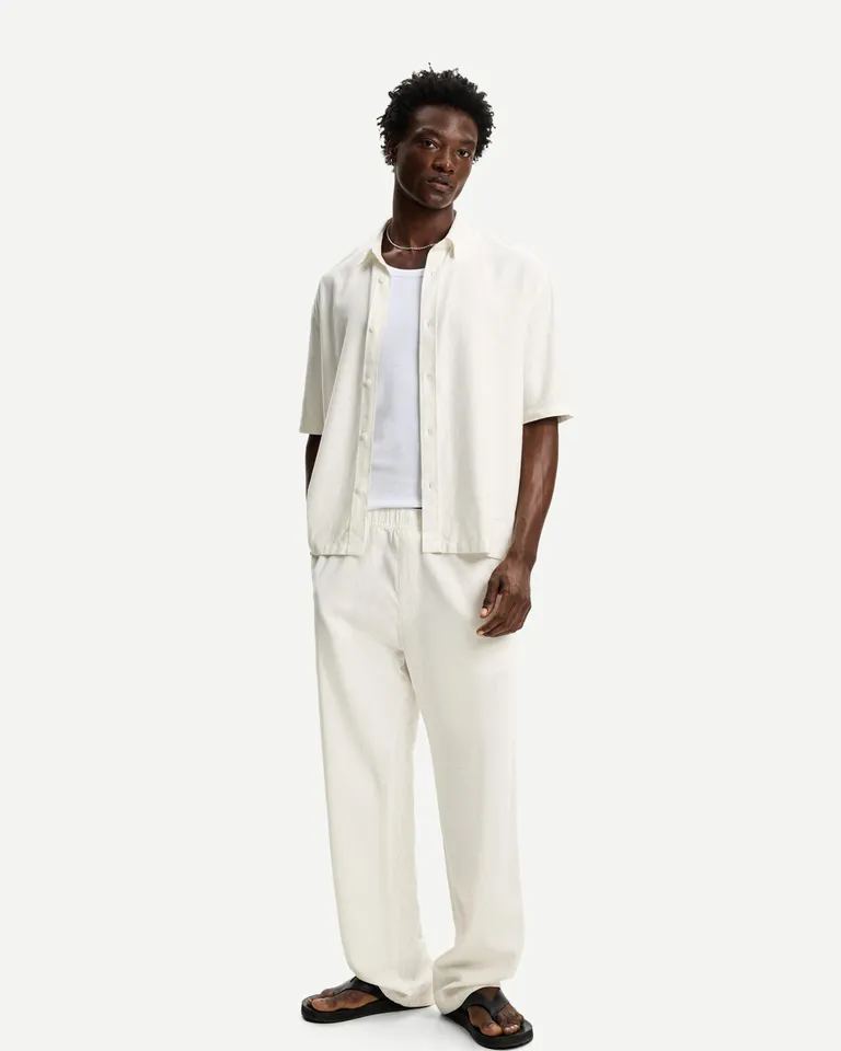 Pantalón wide leg jogger lino de Bershka en Pantalones para argentina