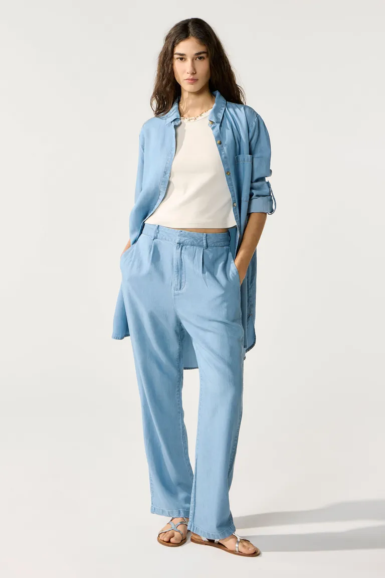 Pantalones rectos de liocell para un look elegante y relajado de Cuesta Blanca en Pantalones para argentina