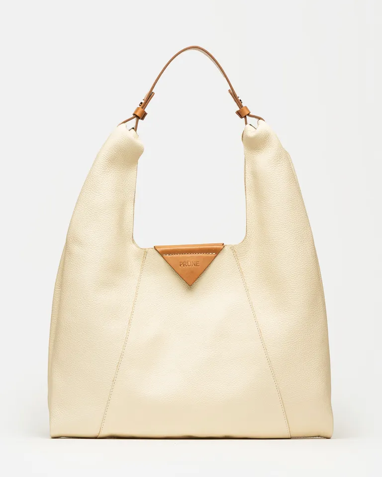 Cartera de hombro grande y versátil en cuero granulado de Prüne en Bolsos y Carteras para argentina