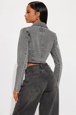 Blazer crop denim flexible oficina de Fashion Nova en Blazers para argentina