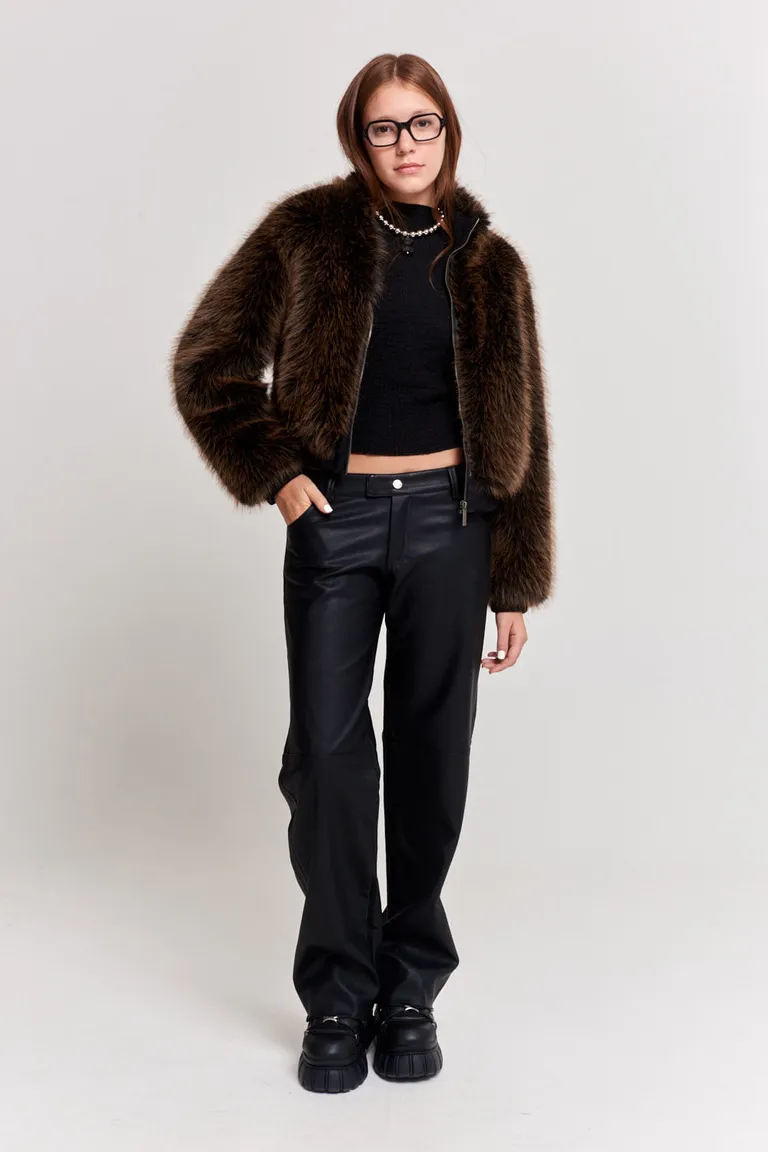 Pantalón recto de tiro medio-bajo con broche metálico en la cintura de 47 Street en Pantalones para argentina