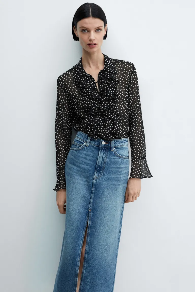 Blusa estampada volantes de Mango en Blusas para argentina