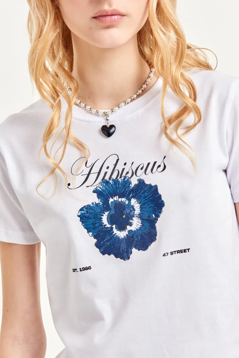 Remera de algodón con estampa floral de manga corta y cuello redondo de 47 Street en Remeras para argentina