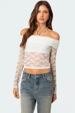 Top encaje transparente elysia de Edikted en Tops para argentina