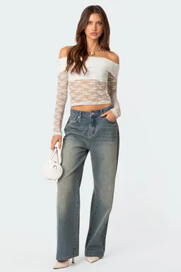 Top encaje transparente elysia de Edikted en Tops para argentina