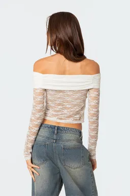 Top encaje transparente elysia de Edikted en Tops para argentina