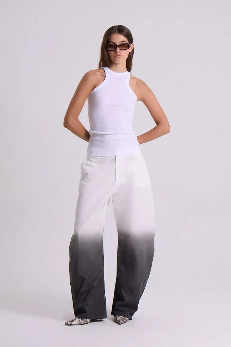 Pantalón amplio y estilizado con acabado degradado en gabardina de algodón de Maria Cher en Pantalones para argentina