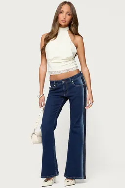 Jeans acampanados tiro bajo aerografiados de Edikted en Pantalones para argentina