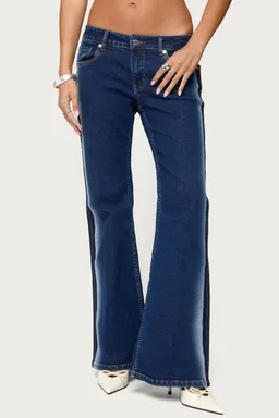 Jeans acampanados tiro bajo aerografiados de Edikted en Pantalones para argentina