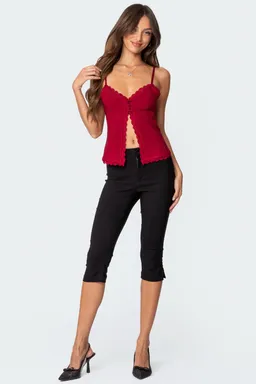 Top crimson encaje abertura frontal de Edikted en Tops para argentina