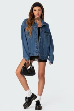 Campera jean oversized dalia de Edikted en Chaquetas para argentina