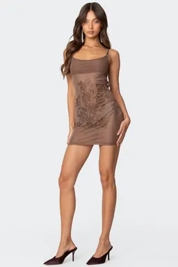 Mini vestido malla estrass de Edikted en Vestidos para argentina