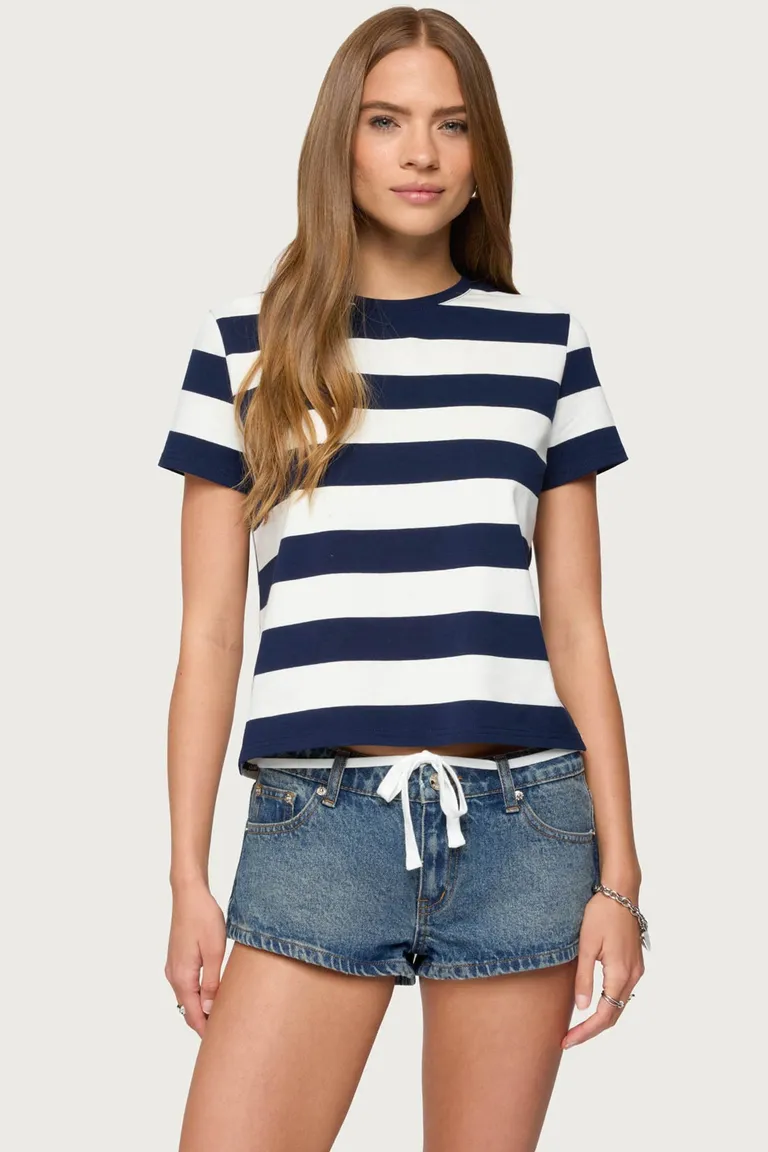 Remera rayada oversize valetta de Edikted en Remeras para argentina