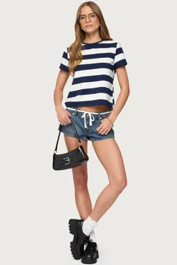 Remera rayada oversize valetta de Edikted en Remeras para argentina