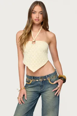 Top halter pañuelo floral alana de Edikted en Tops para argentina