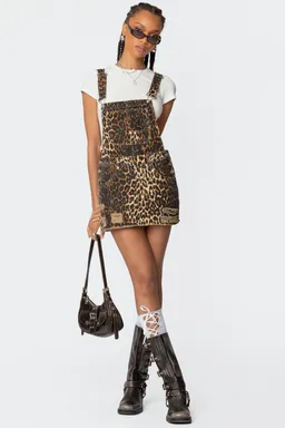 Mini vestido jean animal print de Edikted en Monos para argentina