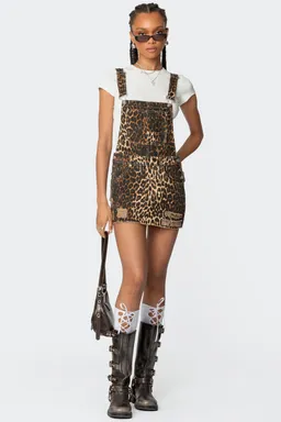 Mini vestido jean animal print de Edikted en Monos para argentina