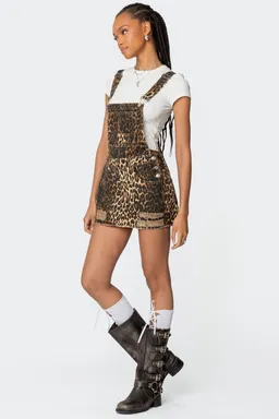 Mini vestido jean animal print de Edikted en Monos para argentina