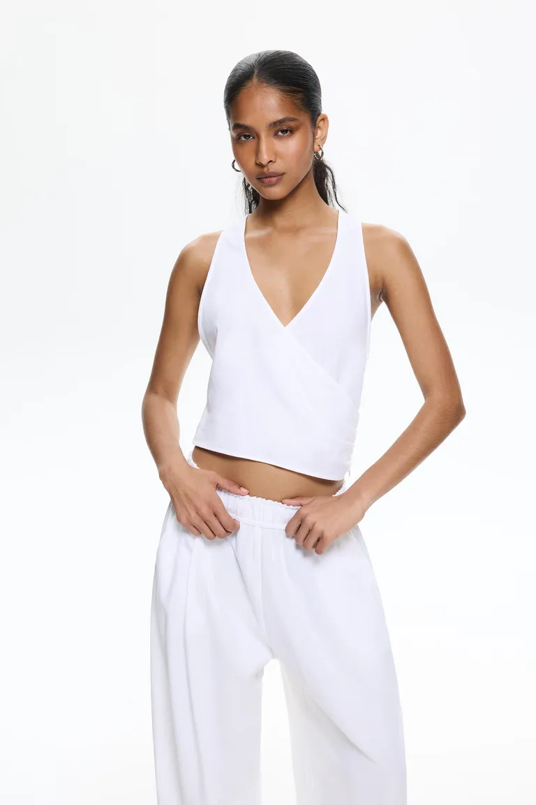 Top cruzado con lino de Pull&Bear en Tops para argentina