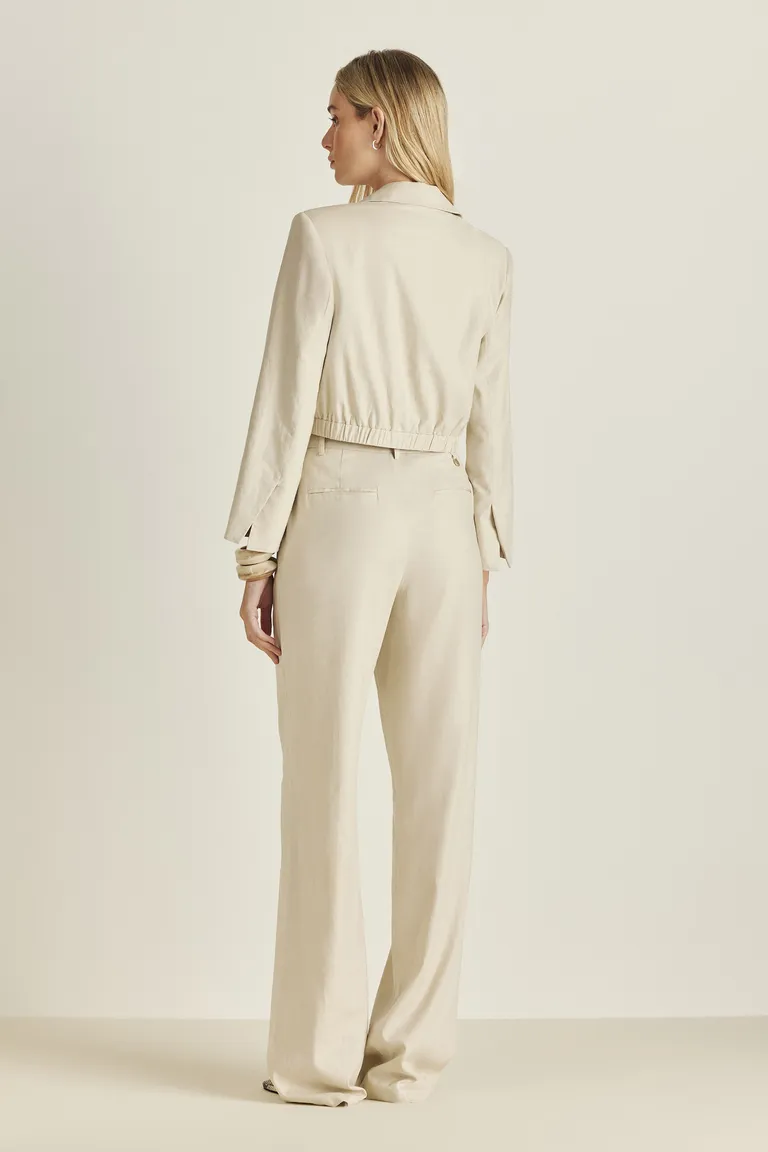 Chaqueta Crop de Lino Beige con Diseño Exclusivo de Verano de Tucci en Chaquetas para argentina