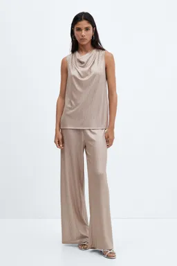 Pantalón wideleg cintura elástica de Mango en Pantalones para argentina