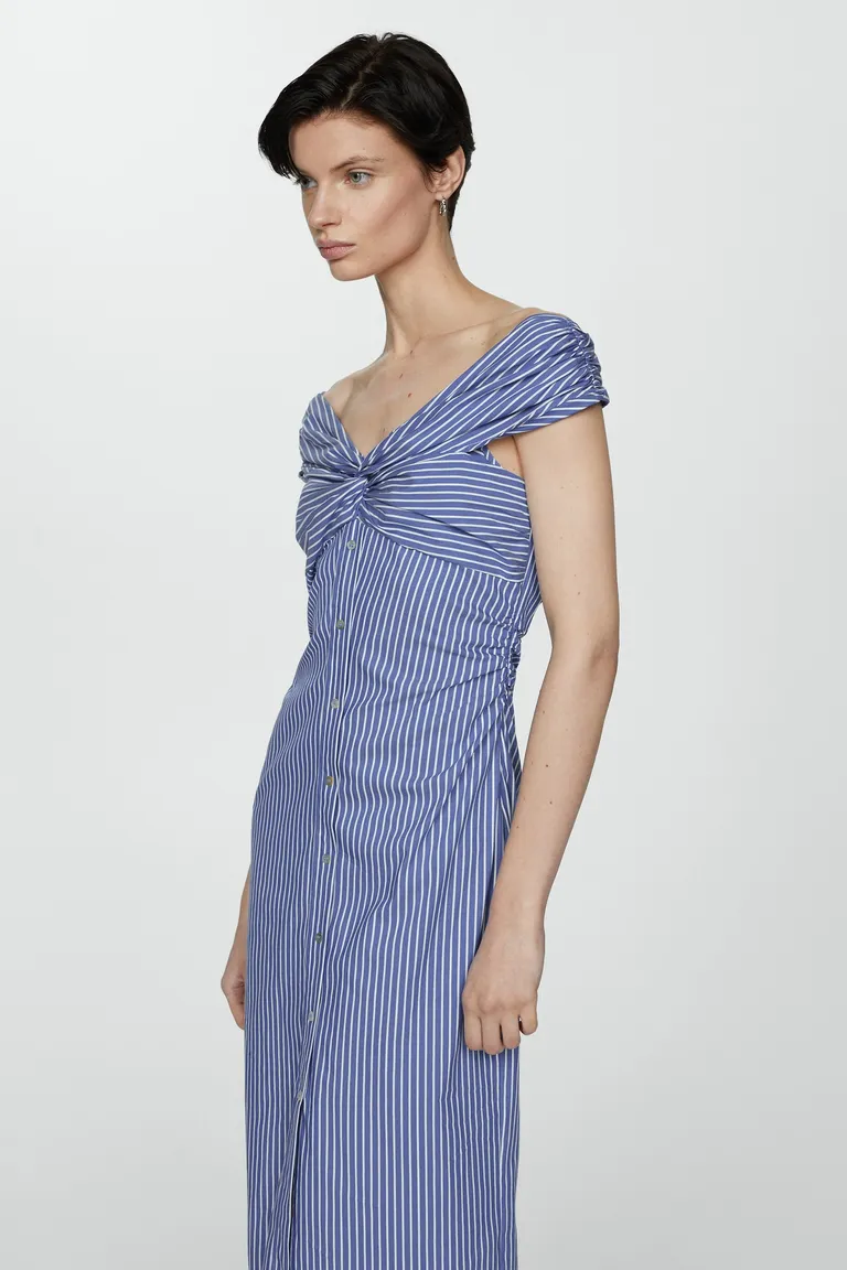 Vestido rayas hombros descubiertos de Mango en Vestidos para argentina