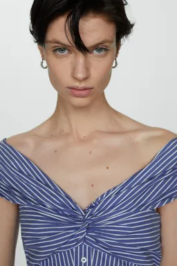 Vestido rayas hombros descubiertos de Mango en Vestidos para argentina