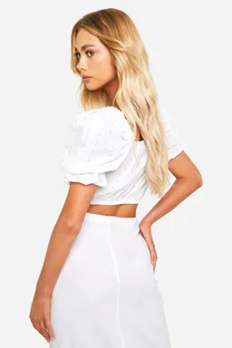 Corset manga abullonada bordado de Boohoo en Tops para argentina