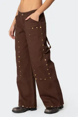 Jeans carpenter tiro bajo con tachas de Edikted en Pantalones para argentina