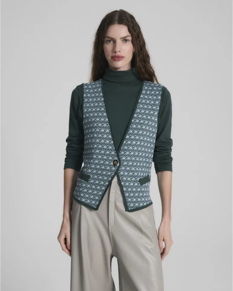 Chaleco sin mangas con escote en V y ajuste posterior regulable de Blue Sheep en Chalecos para argentina