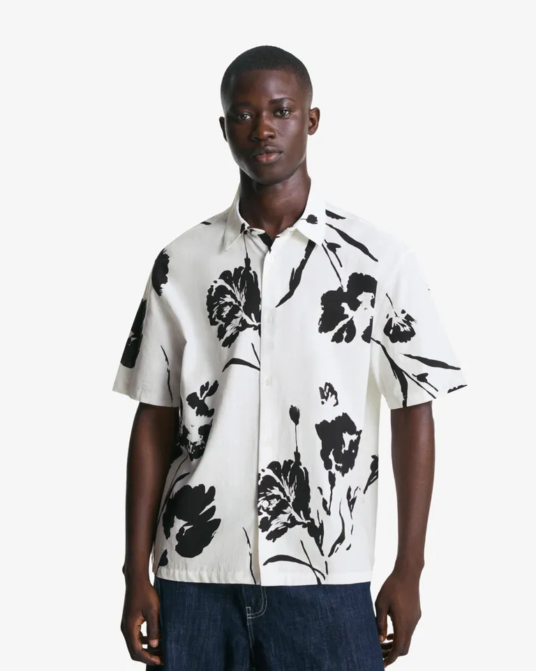 Camisa rústica manga corta estampada de Bershka en Camisas para argentina