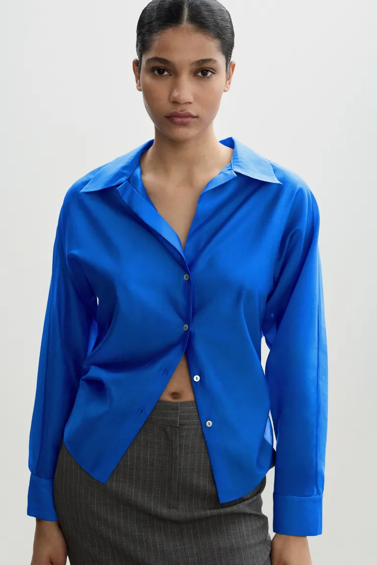 Camisa lyocell satinada de Mango en Camisas para argentina