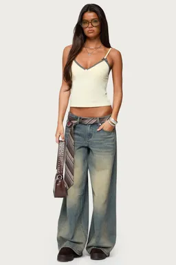 Musculosa ruelle contraste volados de Edikted en Tops para argentina