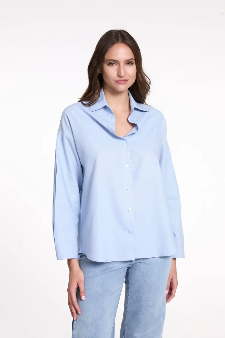 Camisa de silueta irregular en lino y rayón para mujer de Justaosadia en Camisas para argentina