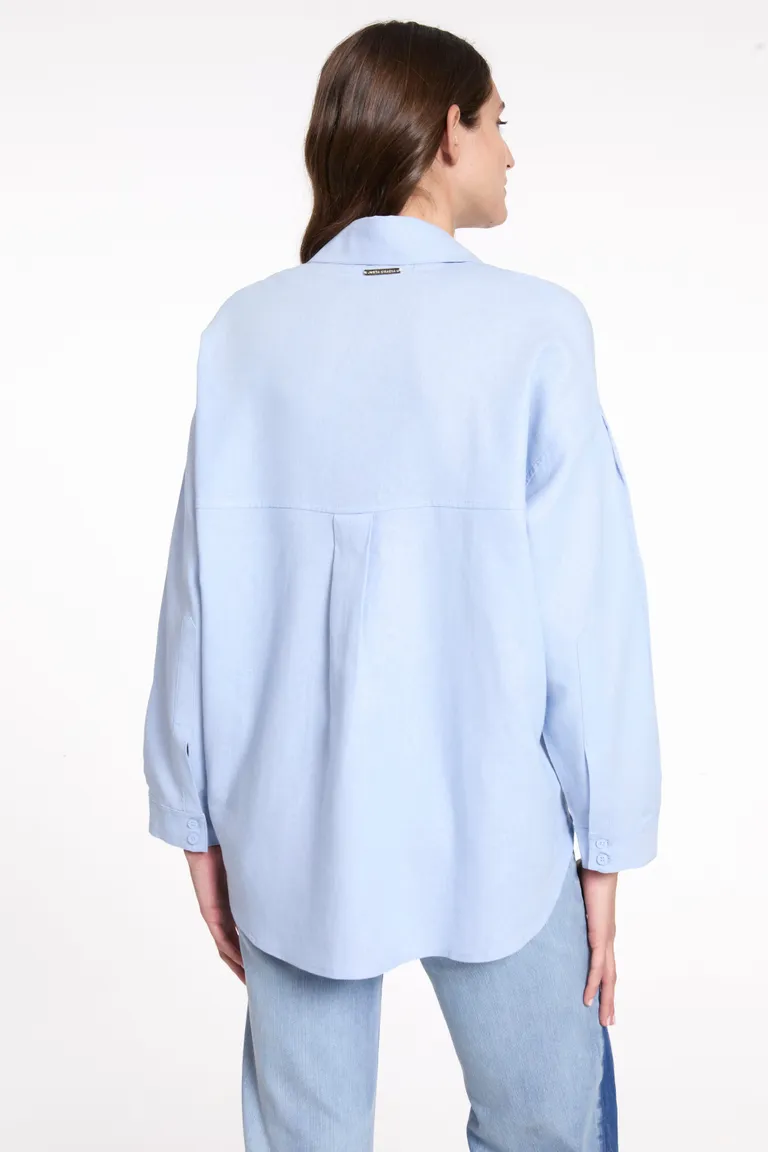 Camisa de silueta irregular en lino y rayón para mujer de Justaosadia en Camisas para argentina