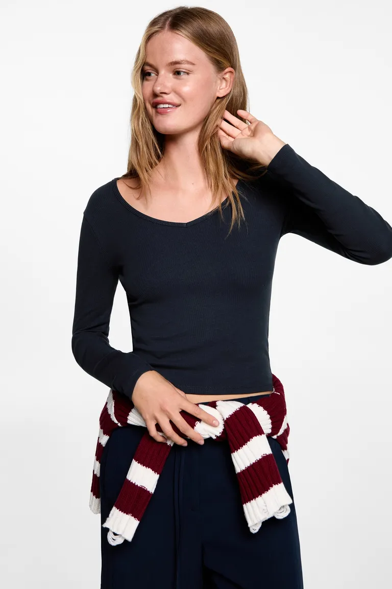 Remera manga larga escote de Mango Teen en Remeras para argentina