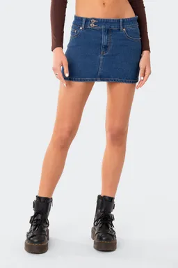 Mini falda denim tiro bajo de Edikted en Faldas para argentina