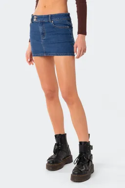 Mini falda denim tiro bajo de Edikted en Faldas para argentina
