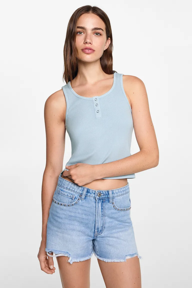 Top canalé algodón de Mango Teen en Tops para argentina