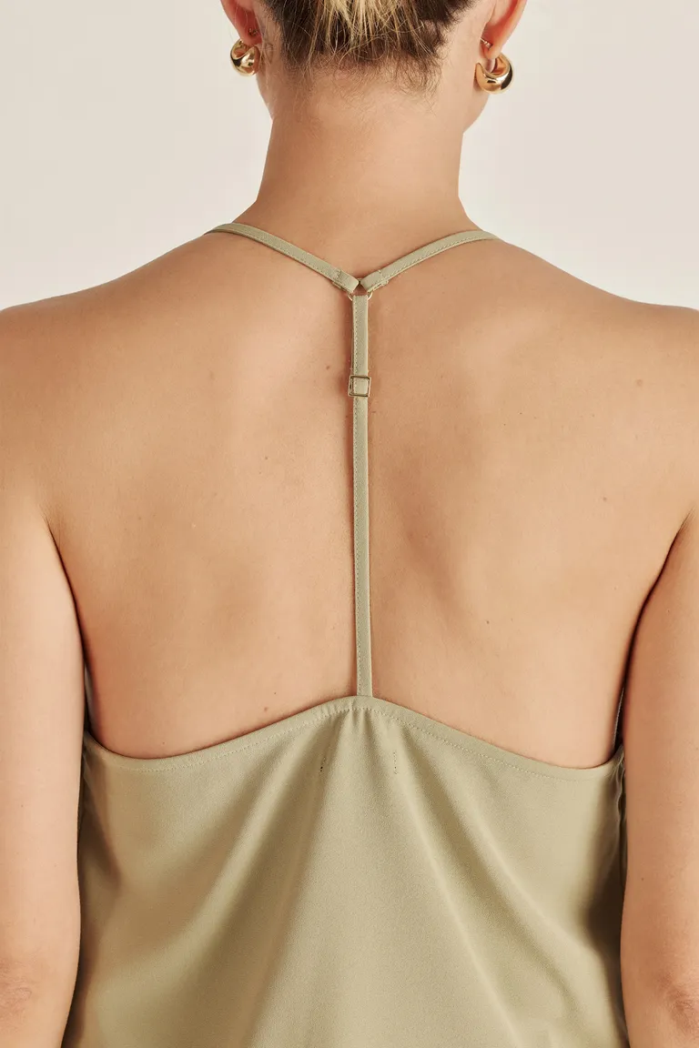 Top de género fluido con espalda baja y acabado exclusivo de Tucci en Tops para argentina