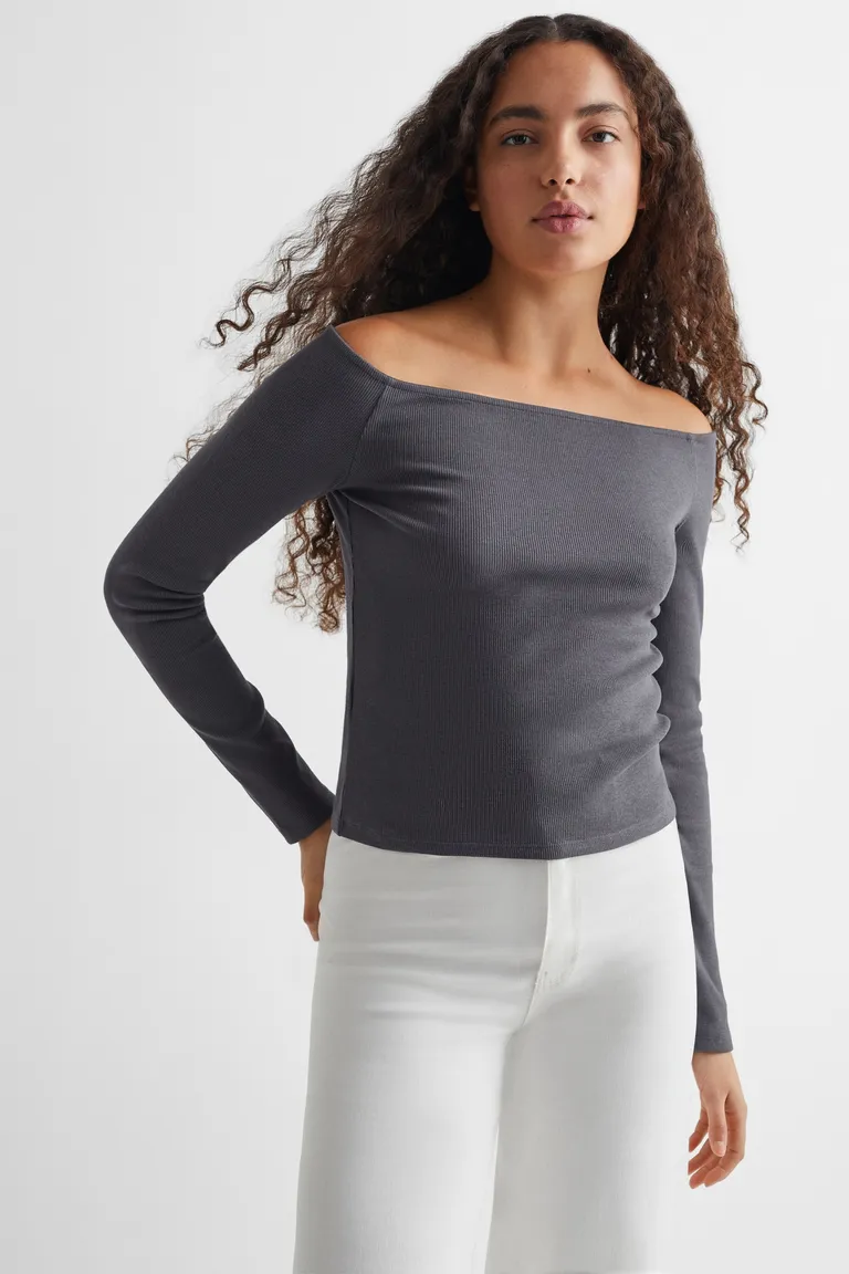 Remera canalé hombros descubiertos de Mango Teen en Tops para argentina