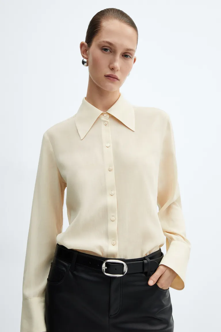 Camisa fluida con botones de Mango en Camisas para argentina