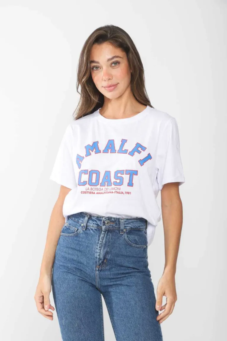 Remera de algodón con estampa de 'Amalfi Coast' para mujer de Belle en Remeras para argentina