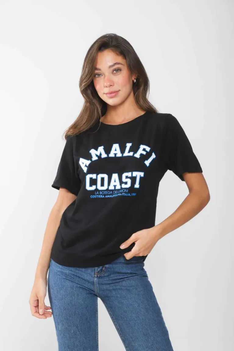 Remera de algodón con estampa de 'Amalfi Coast' para mujer de Belle en Remeras para argentina